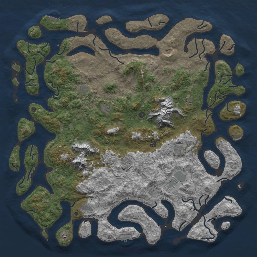 Rust Map: Procedural Map, Size: 6000, Seed: 1580415658, 19 Monuments