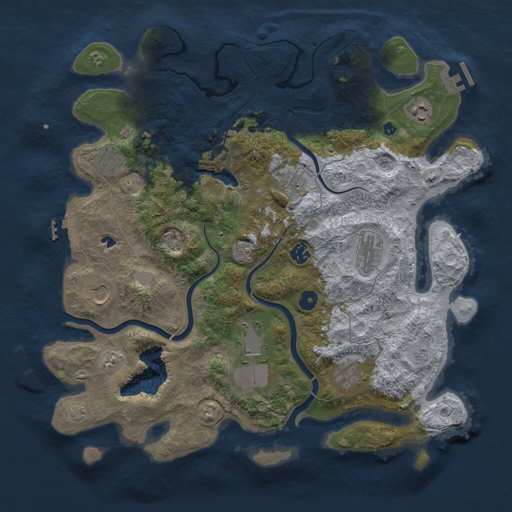 Rust Map: Procedural Map, Size: 4000, Seed: 1362743076, 15 Monuments