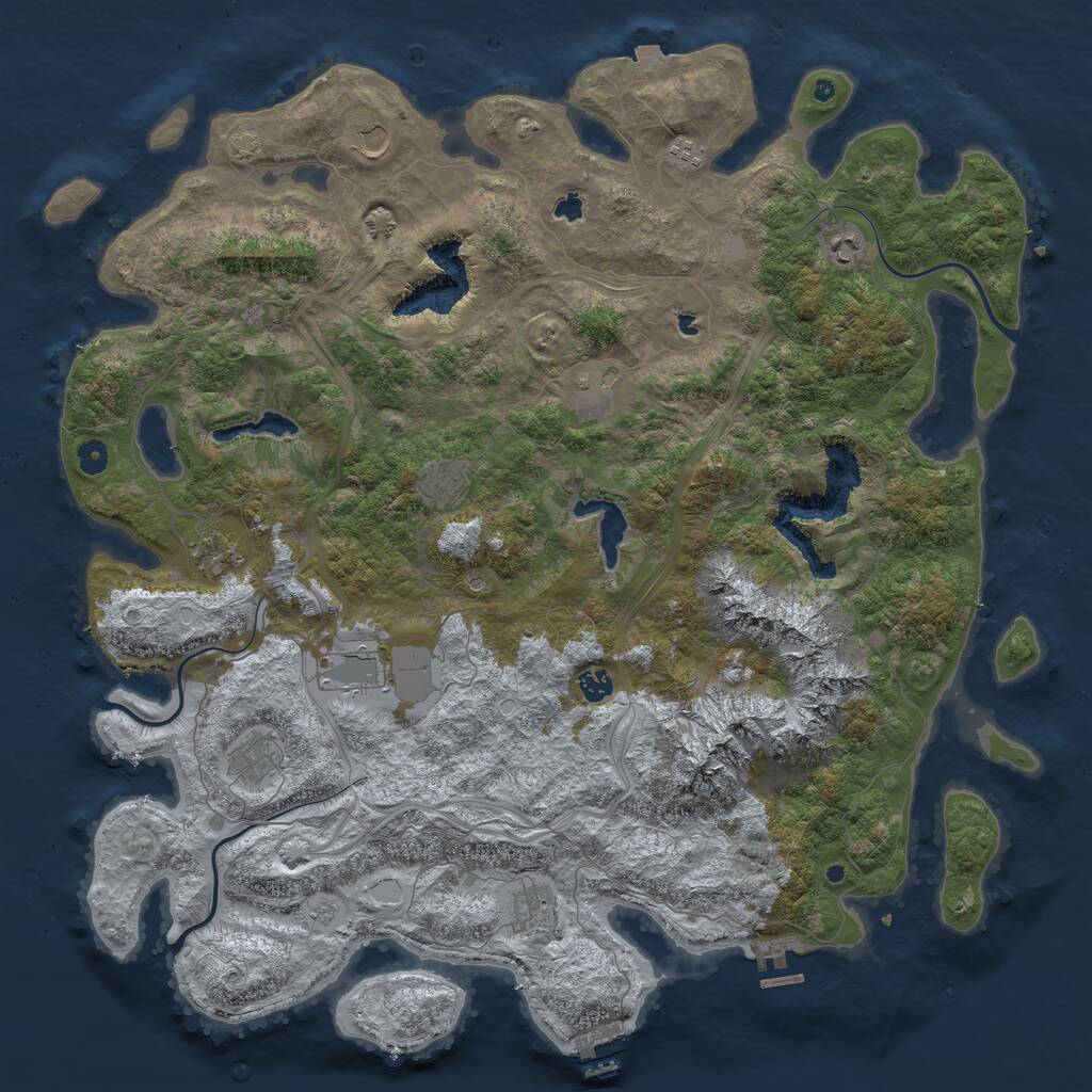 Rust Map: Procedural Map, Size: 5000, Seed: 830209422, 16 Monuments