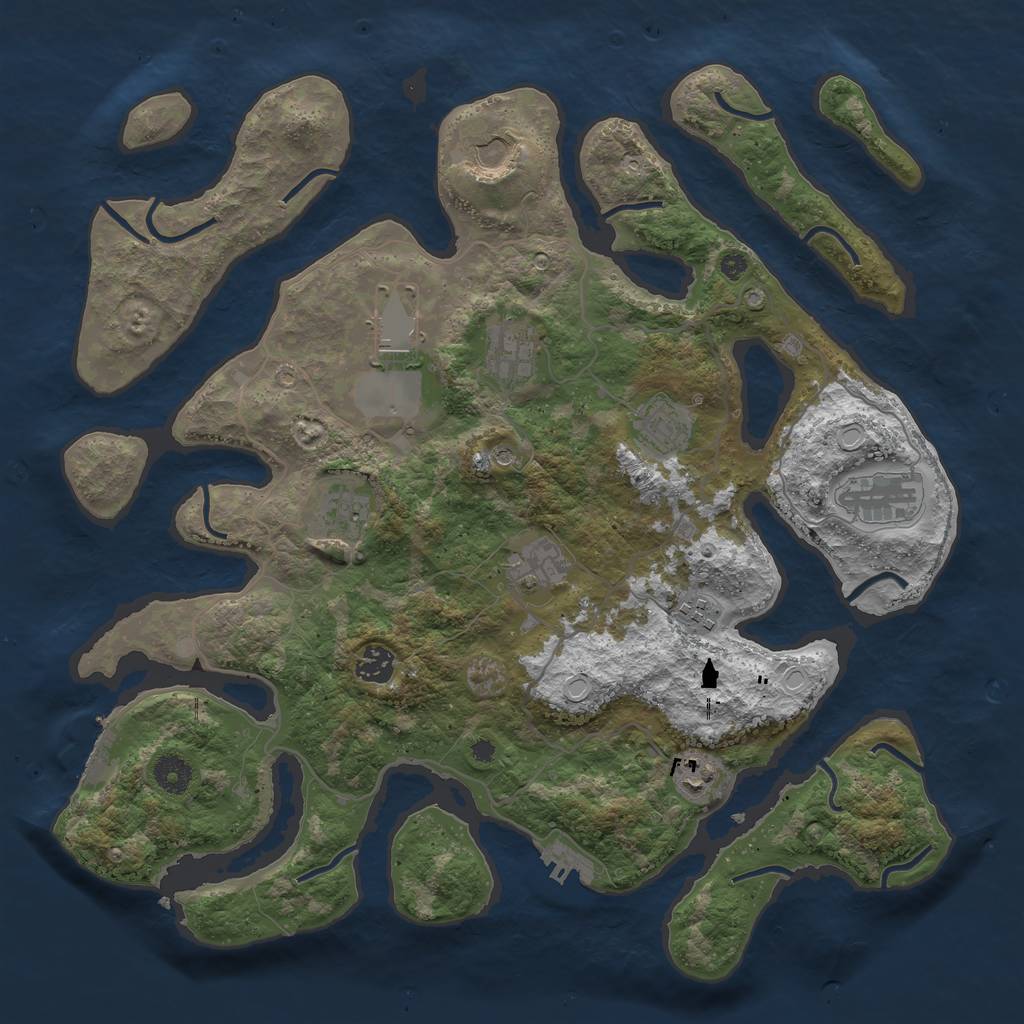 Rust Map: Procedural Map, Size: 4000, Seed: 5163339, 18 Monuments