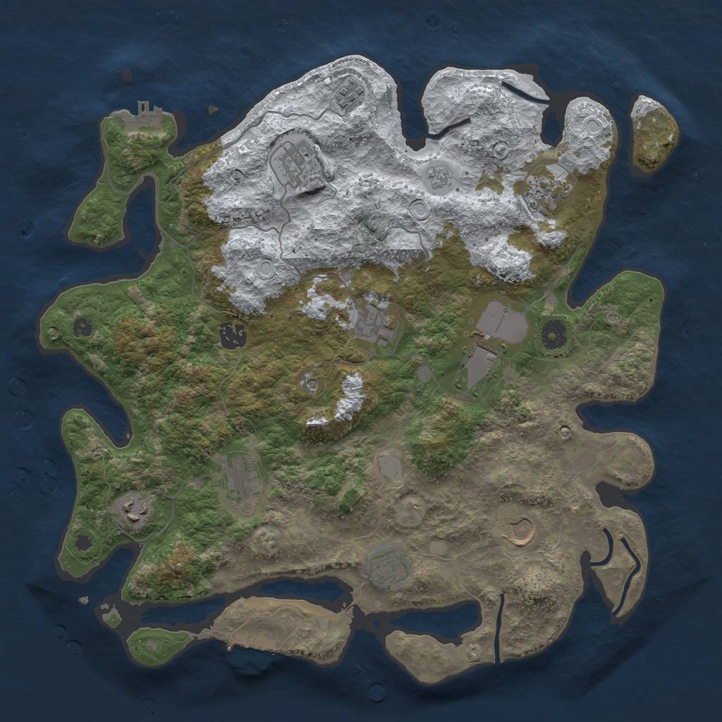 Rust Map: Procedural Map, Size: 3900, Seed: 32600, 19 Monuments