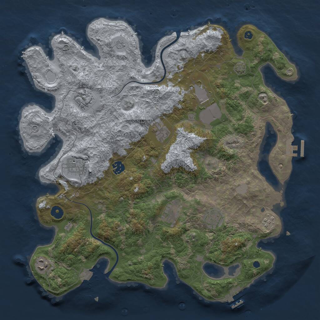 Rust Map: Procedural Map, Size: 3850, Seed: 387641865, 15 Monuments