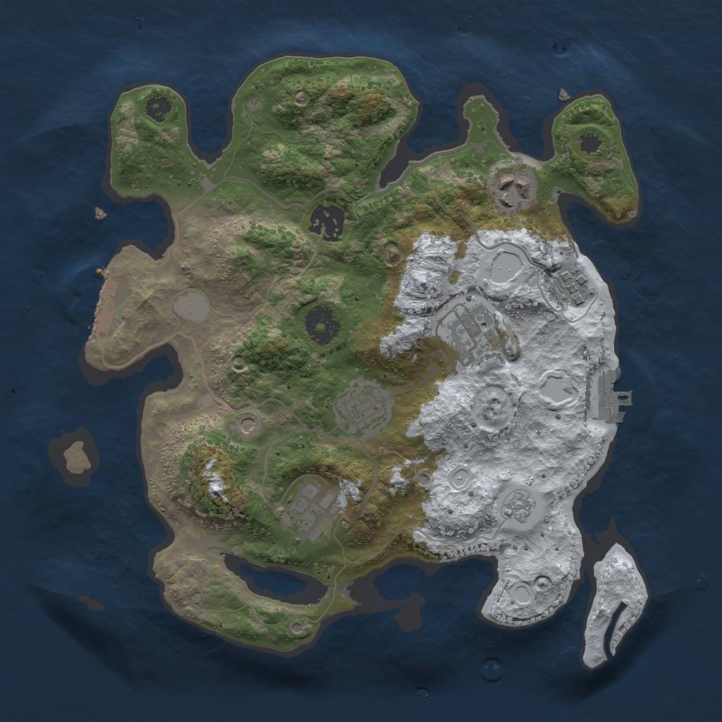 Rust Map: Procedural Map, Size: 3000, Seed: 1193336684, 15 Monuments