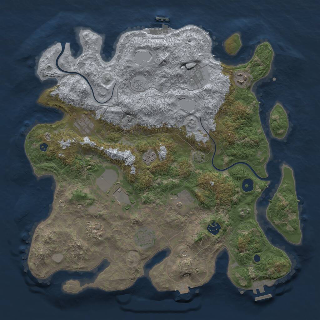 Rust Map: Procedural Map, Size: 3800, Seed: 65818, 15 Monuments