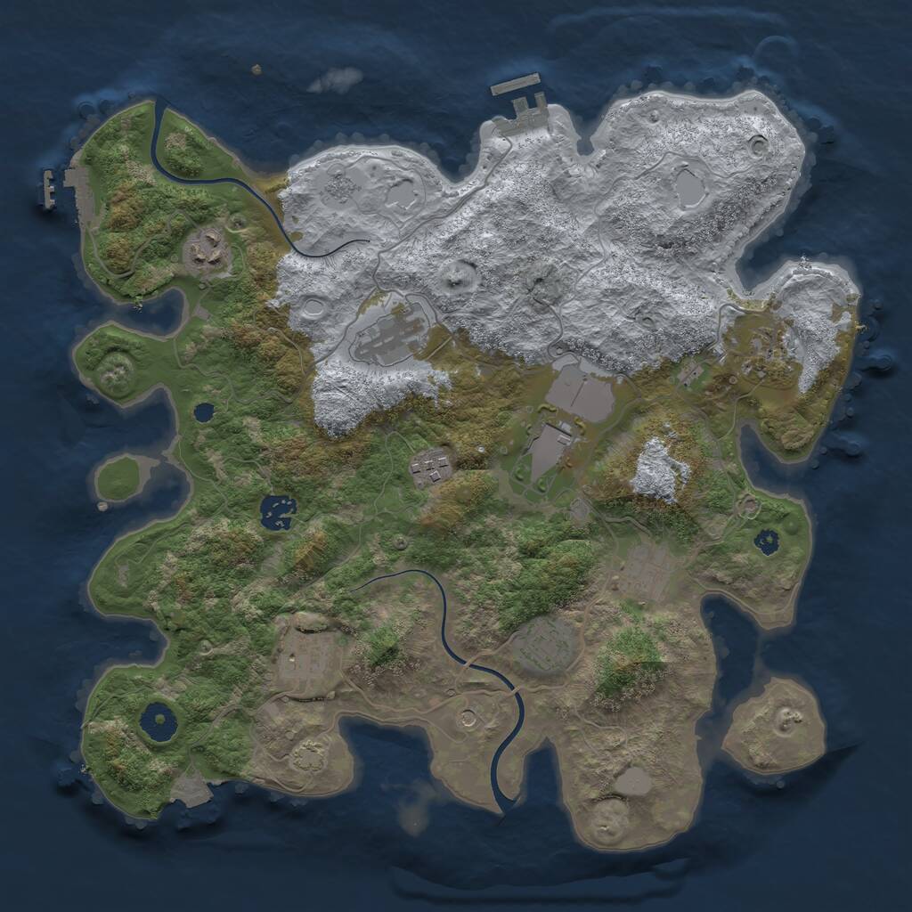 Rust Map: Procedural Map, Size: 3700, Seed: 950, 15 Monuments