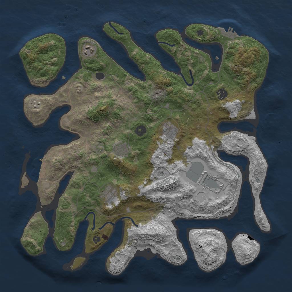 Rust Map: Procedural Map, Size: 4000, Seed: 268614004, 15 Monuments