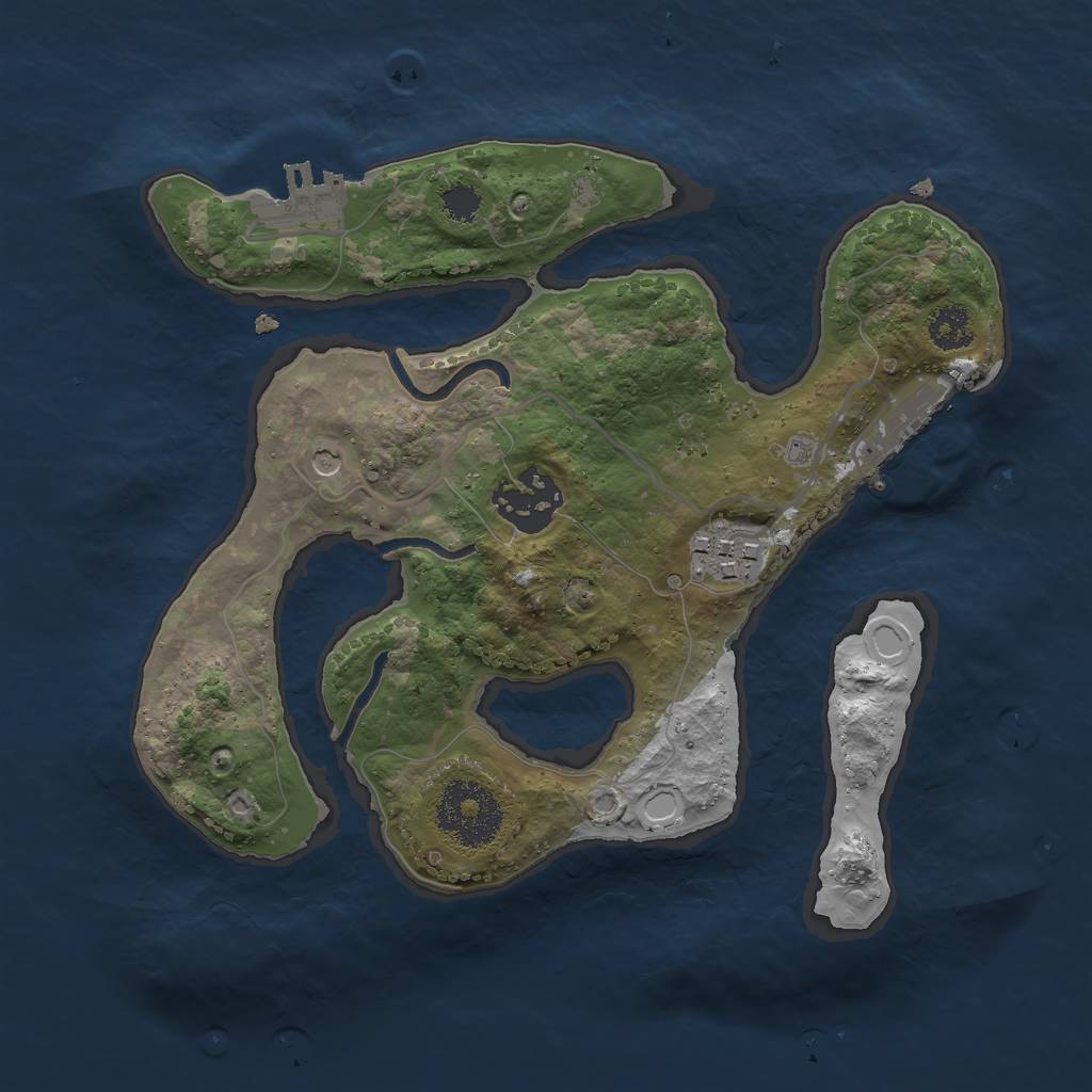 Rust Map: Procedural Map, Size: 2500, Seed: 2121079842, 10 Monuments