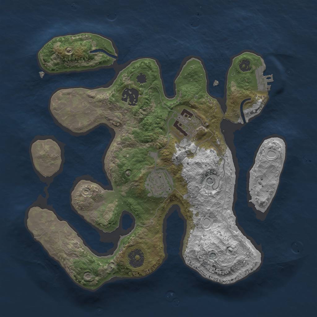 Rust Map: Procedural Map, Size: 2700, Seed: 1720221198, 10 Monuments