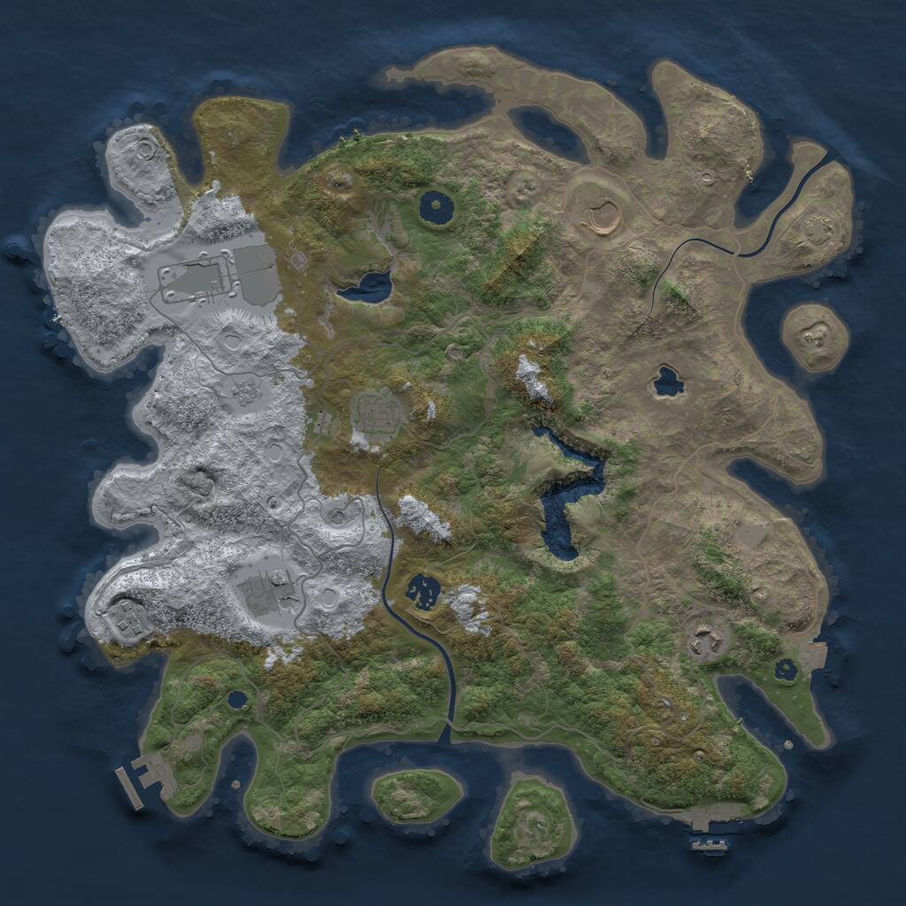Rust Map: Procedural Map, Size: 4000, Seed: 716, 13 Monuments