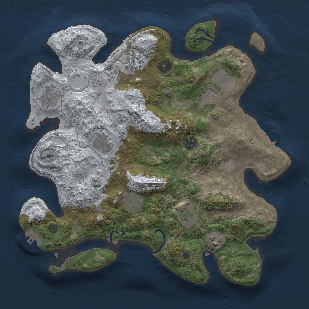 Rust Map: Procedural Map, Size: 3500, Seed: 8601, 17 Monuments