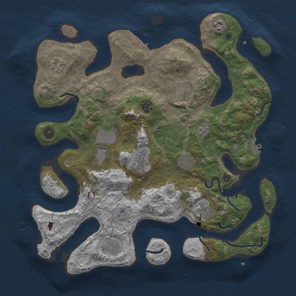 Rust Map: Procedural Map, Size: 4000, Seed: 67389999, 18 Monuments