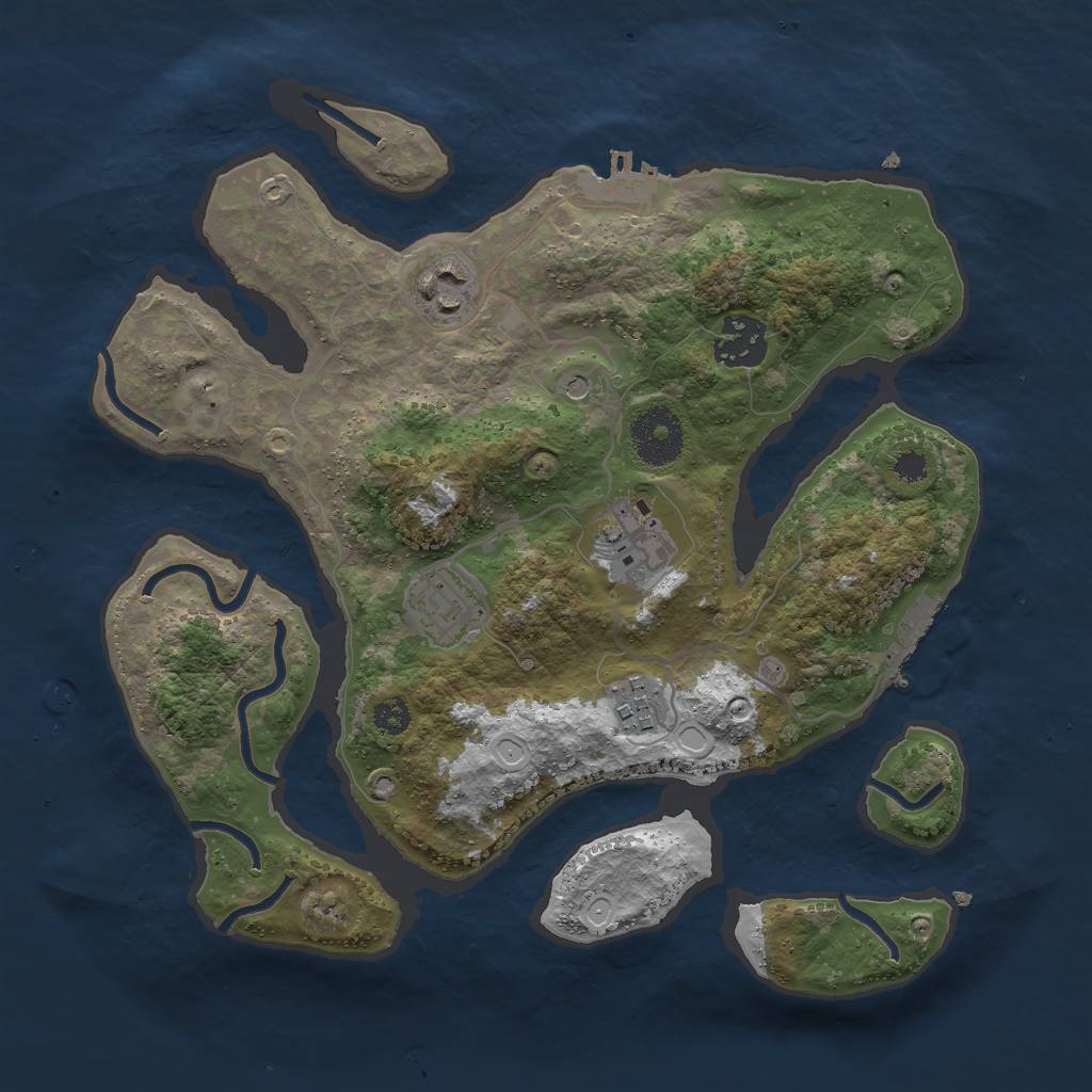 Rust Map: Procedural Map, Size: 3000, Seed: 1557015782, 13 Monuments