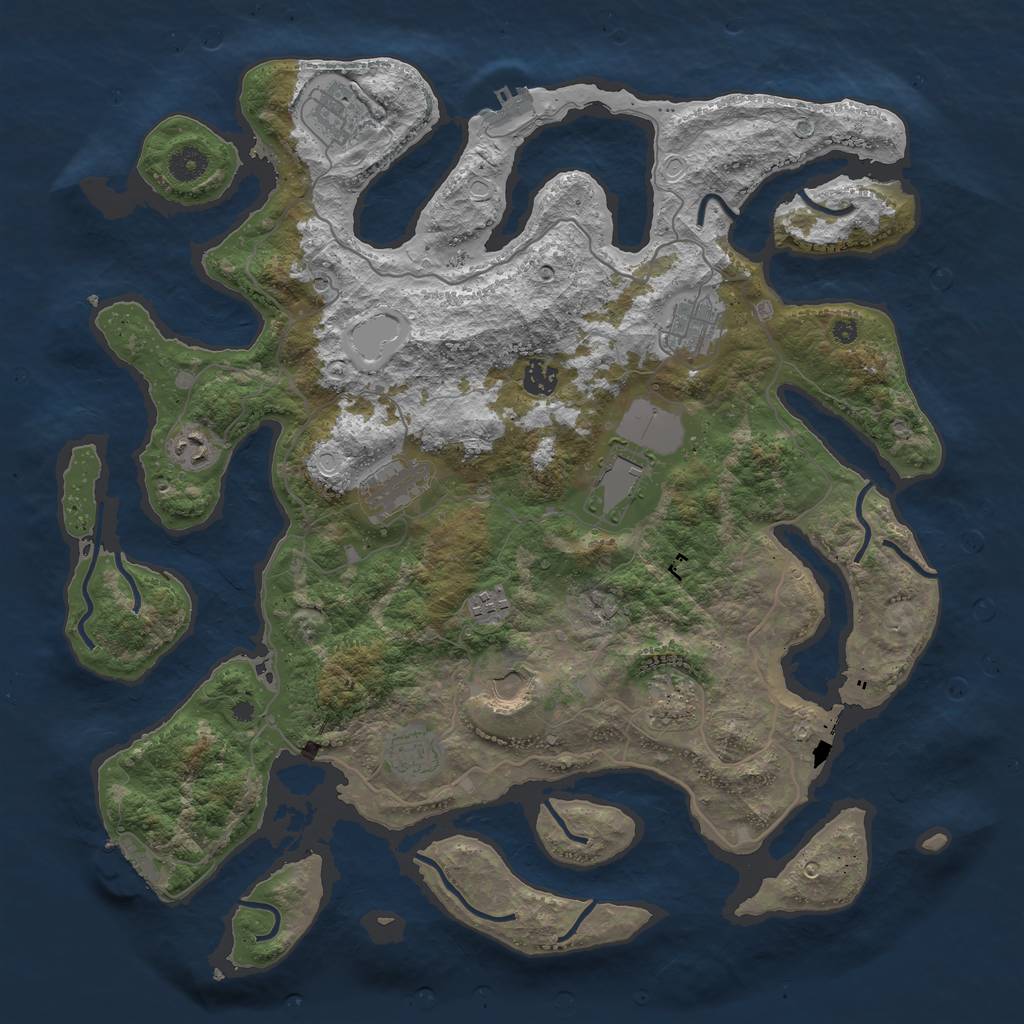 Rust Map: Procedural Map, Size: 4250, Seed: 79113, 18 Monuments