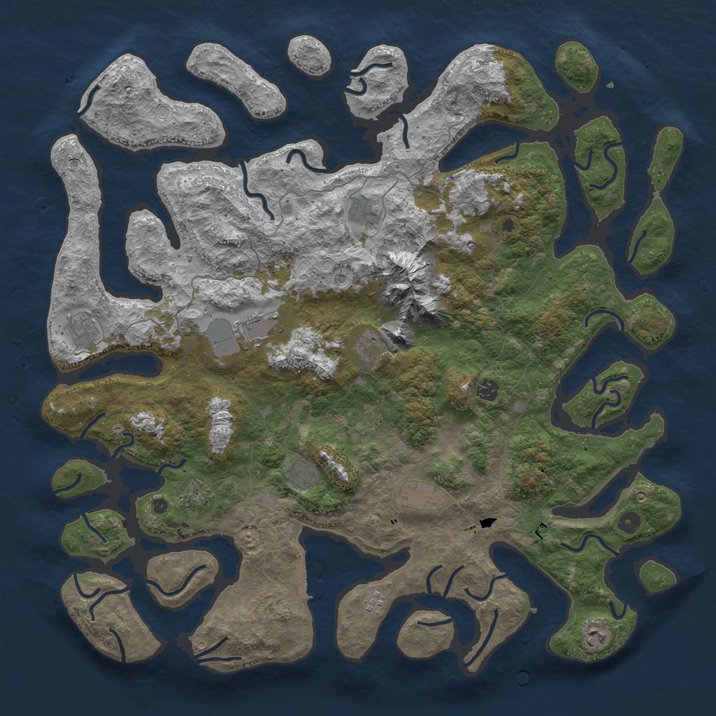 Rust Map: Procedural Map, Size: 5000, Seed: 7172681, 17 Monuments