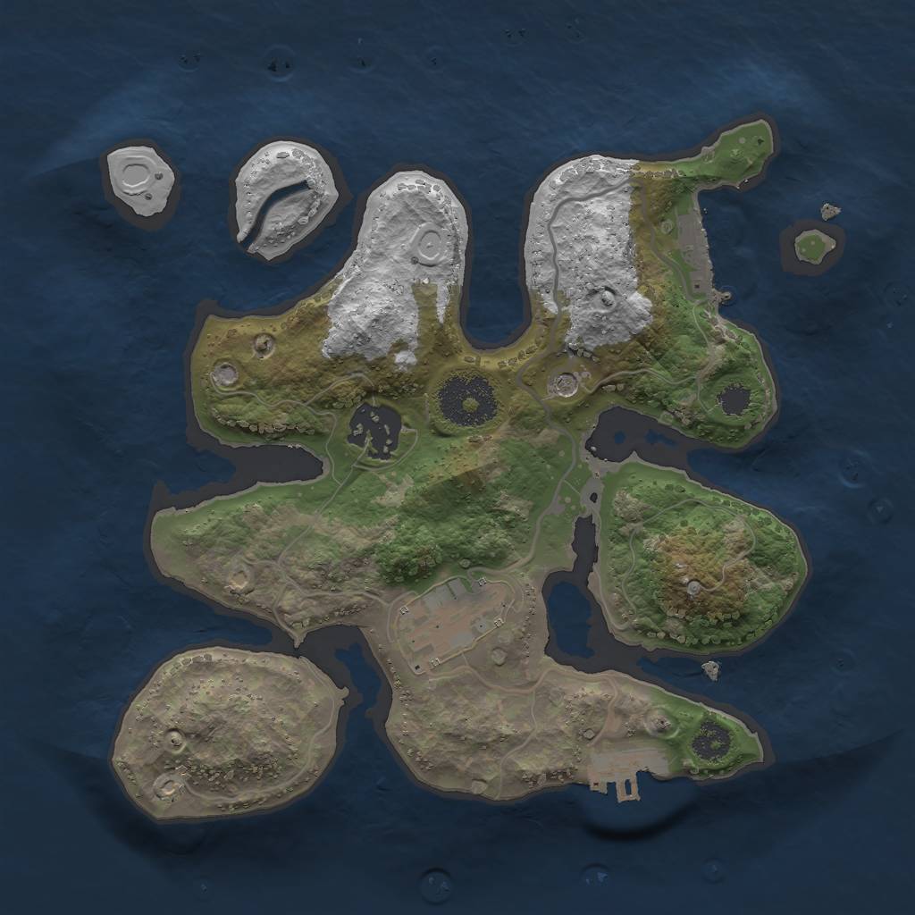 Rust Map: Procedural Map, Size: 2500, Seed: 18, 10 Monuments