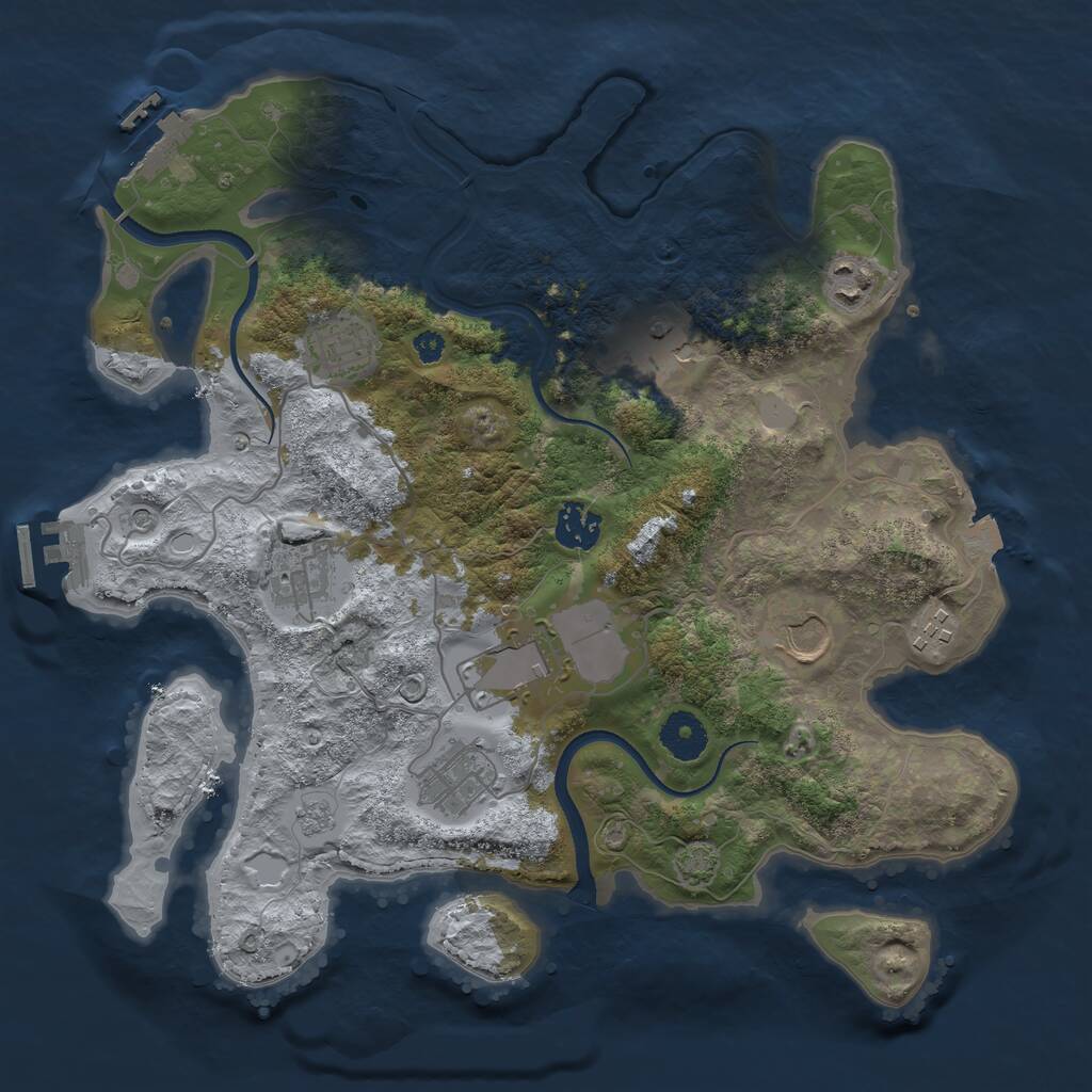 Rust Map: Procedural Map, Size: 3500, Seed: 116594450, 15 Monuments
