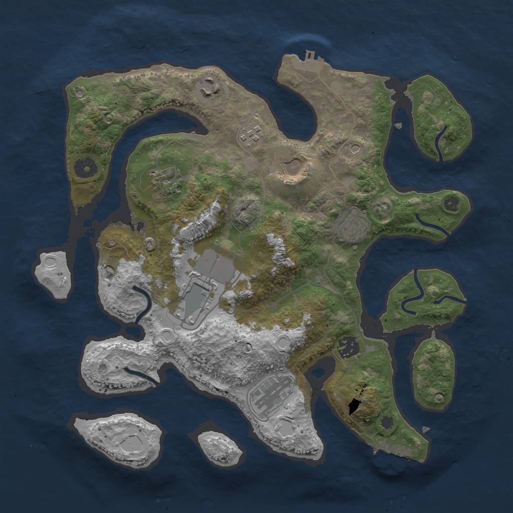 Rust Map: Procedural Map, Size: 3500, Seed: 59849182, 16 Monuments