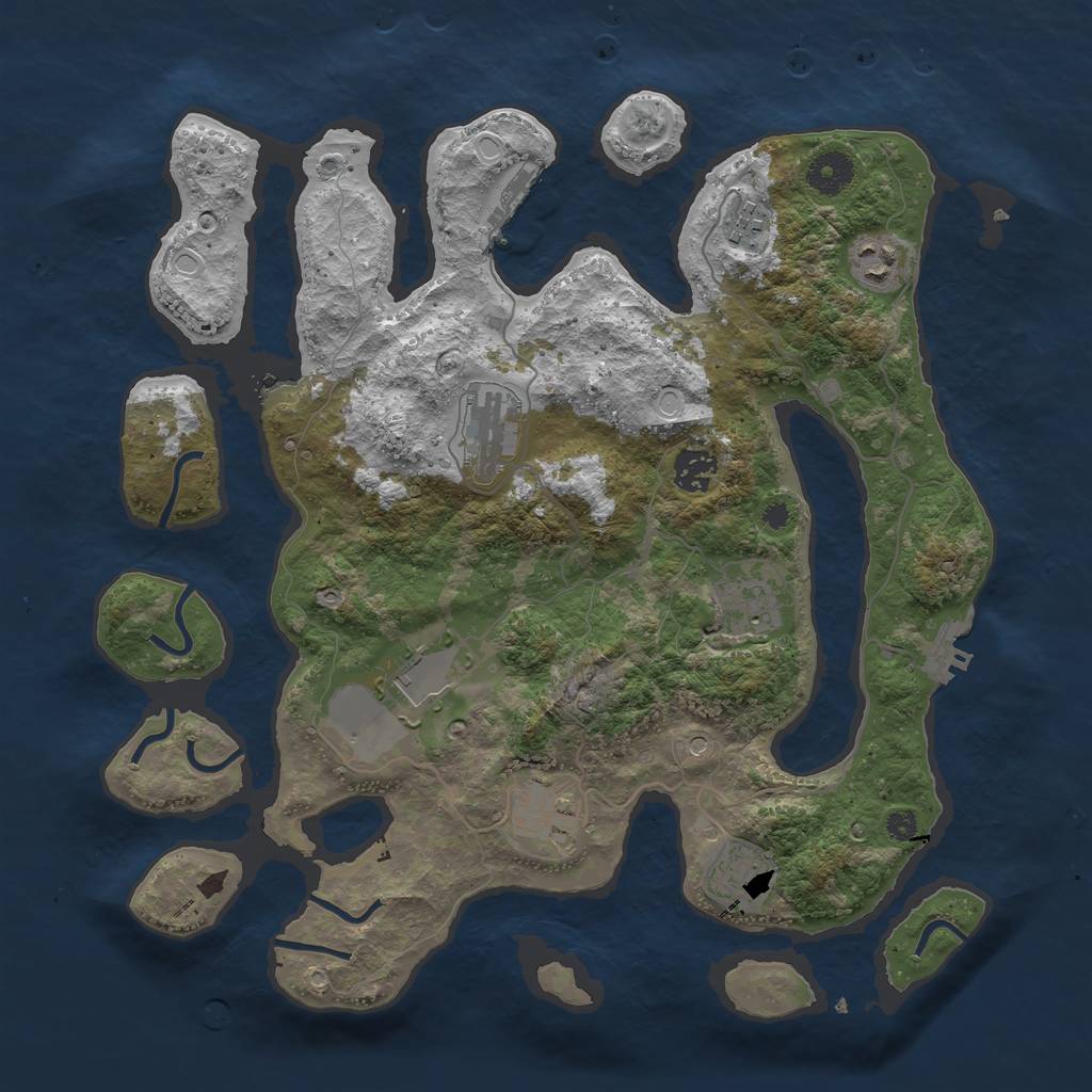 Rust Map: Procedural Map, Size: 3700, Seed: 6833415, 16 Monuments