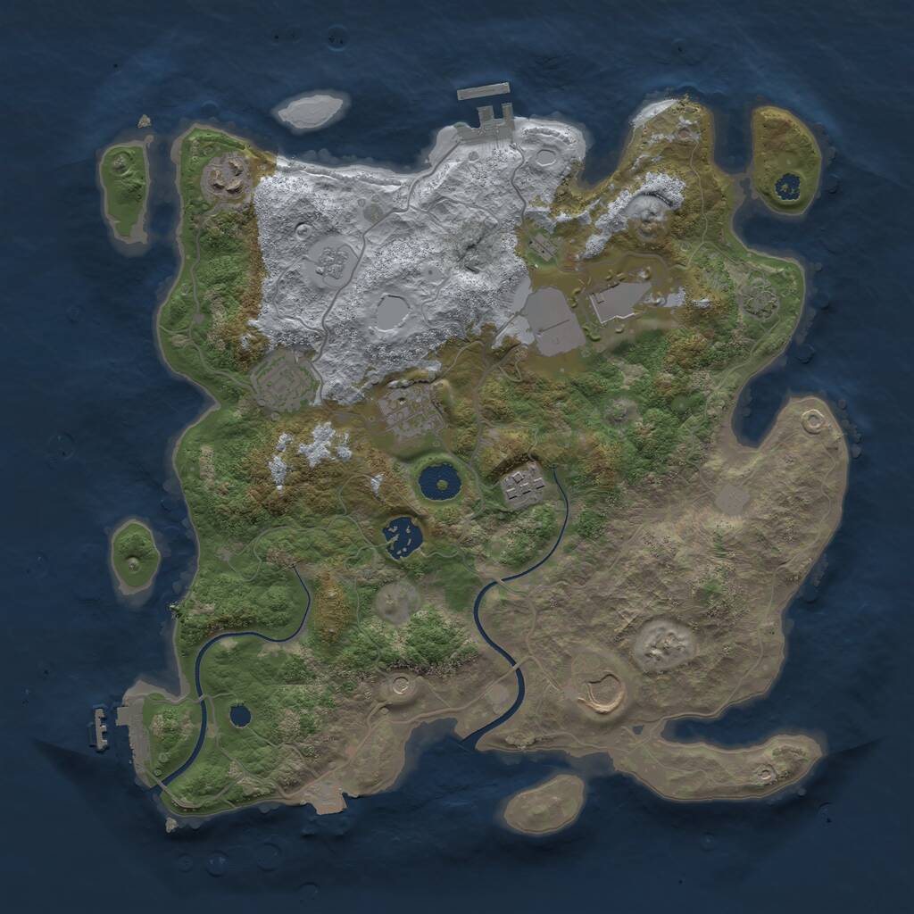 Rust Map: Procedural Map, Size: 3500, Seed: 321313, 13 Monuments