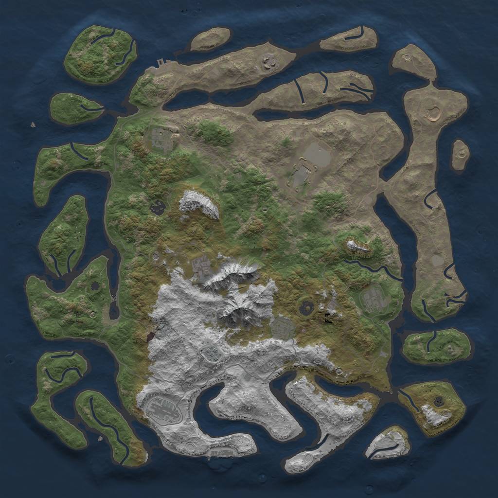 Rust Map: Procedural Map, Size: 5000, Seed: 41694260, 18 Monuments