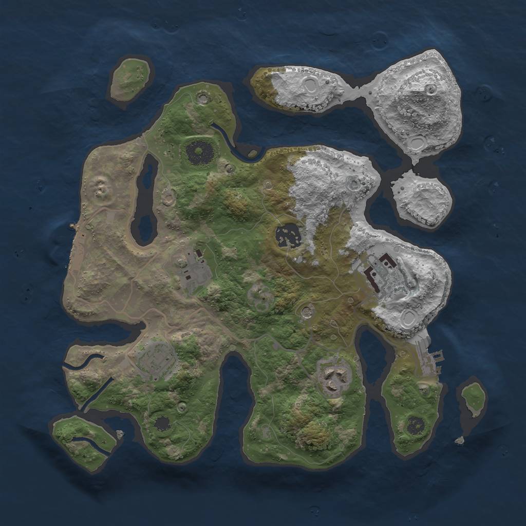 Rust Map: Procedural Map, Size: 3000, Seed: 552958743, 13 Monuments