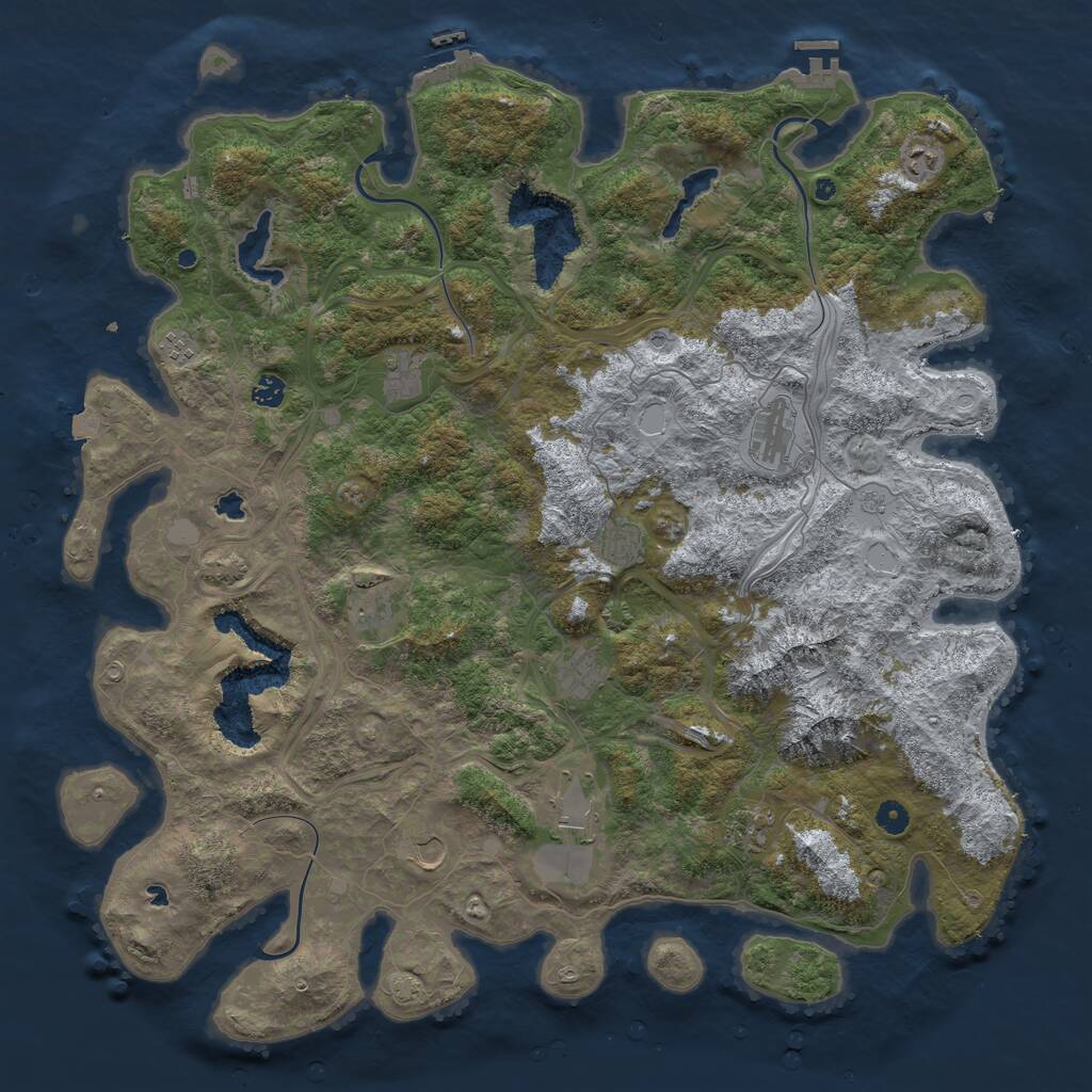 Rust Map: Procedural Map, Size: 5000, Seed: 50505050, 17 Monuments