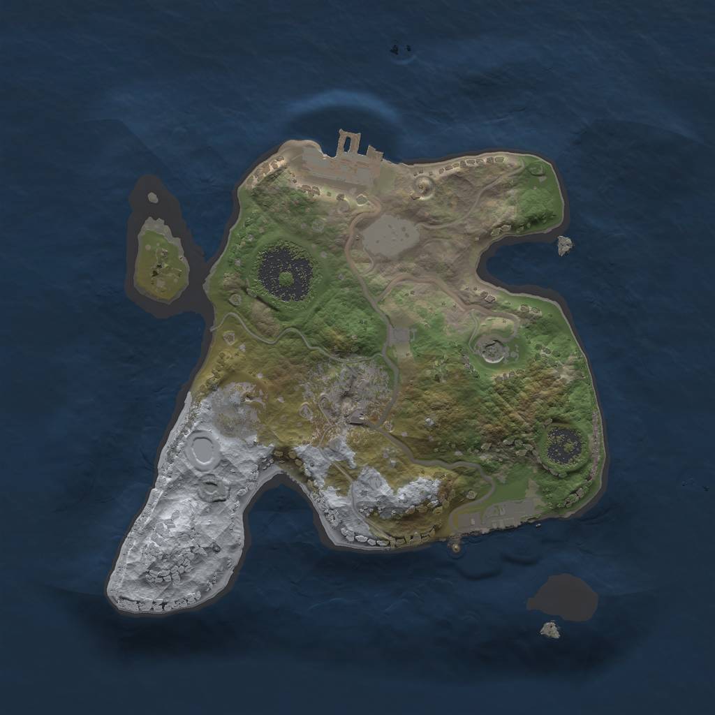 Rust Map: Procedural Map, Size: 2000, Seed: 323917397, 6 Monuments