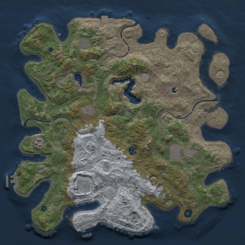 Rust Map: Procedural Map, Size: 4250, Seed: 30469, 14 Monuments