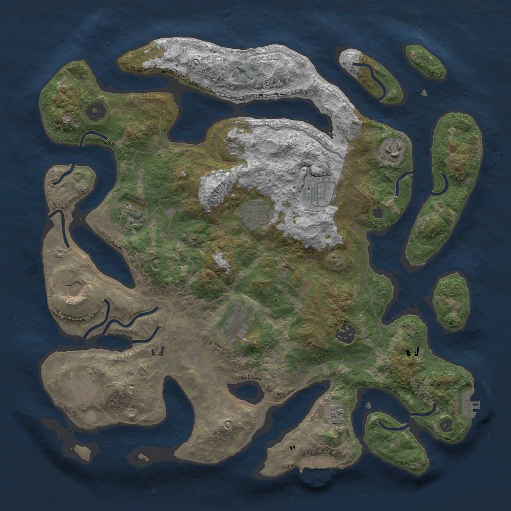 Rust Map: Procedural Map, Size: 4000, Seed: 1630591032, 17 Monuments