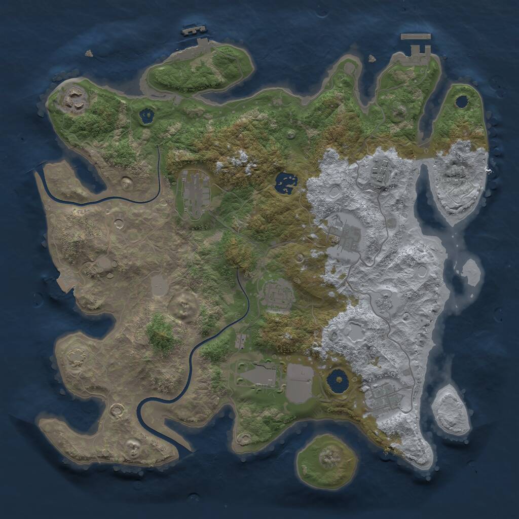 Rust Map: Procedural Map, Size: 3500, Seed: 1768767202, 14 Monuments