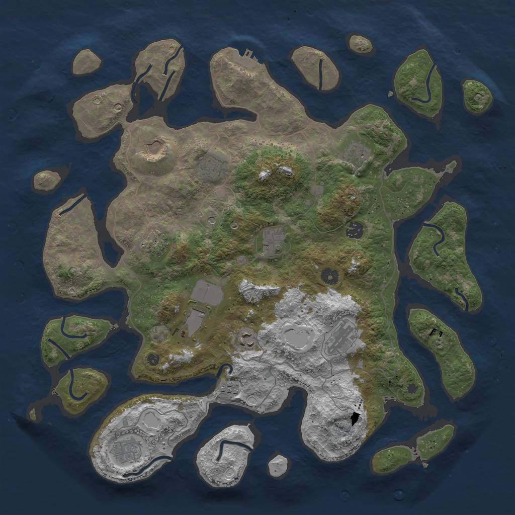 Rust Map: Procedural Map, Size: 4400, Seed: 1031, 18 Monuments