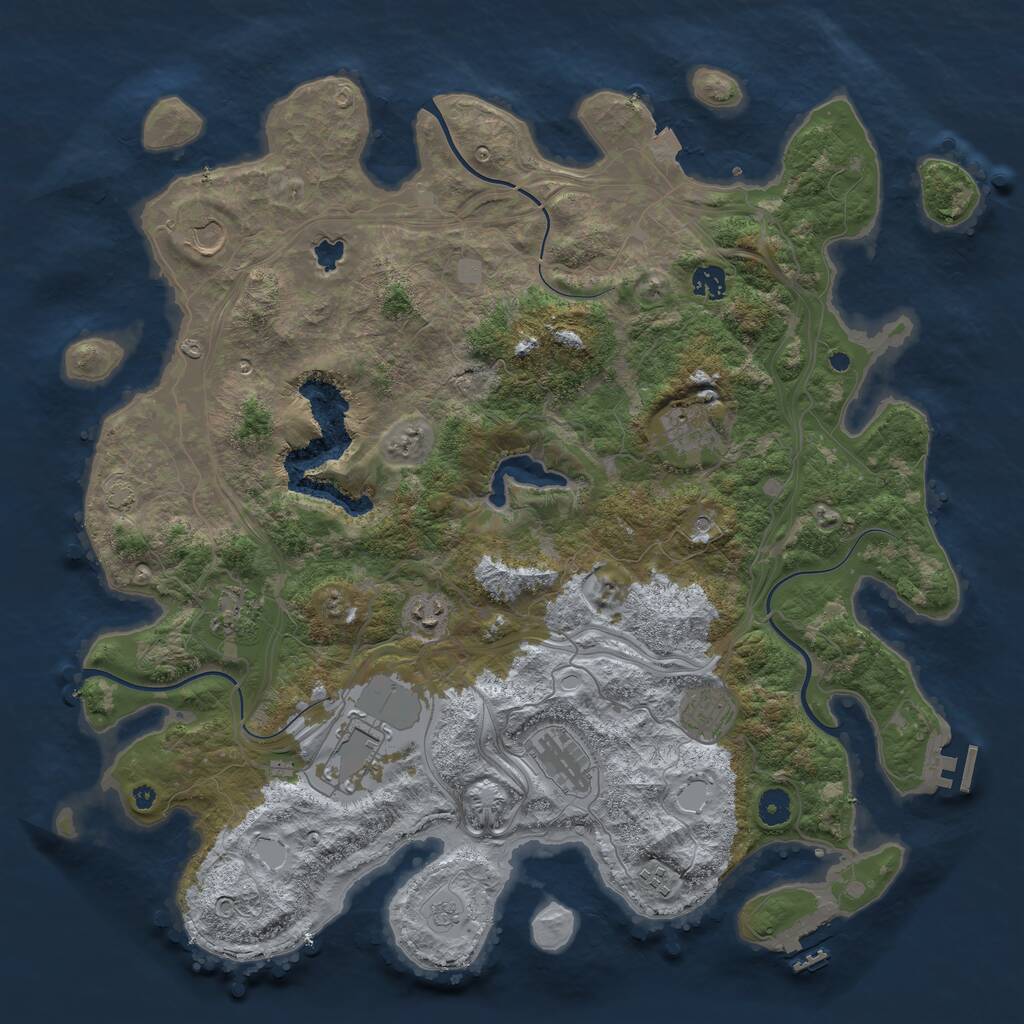 Rust Map: Procedural Map, Size: 4400, Seed: 1031, 15 Monuments