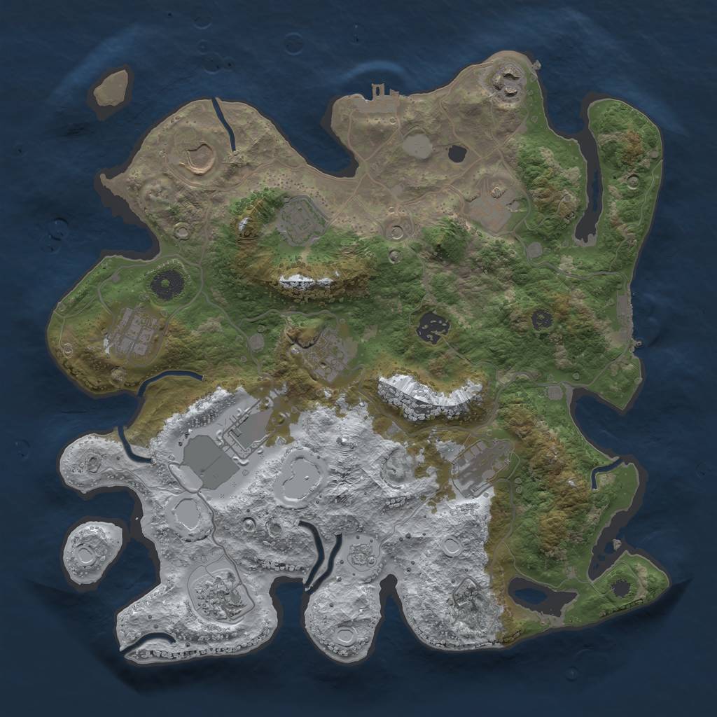 Rust Map: Procedural Map, Size: 3500, Seed: 1748303644, 19 Monuments