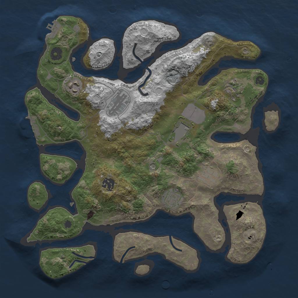 Rust Map: Procedural Map, Size: 3500, Seed: 567873, 15 Monuments