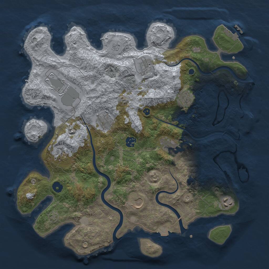 Rust Map: Procedural Map, Size: 3850, Seed: 523064088, 16 Monuments