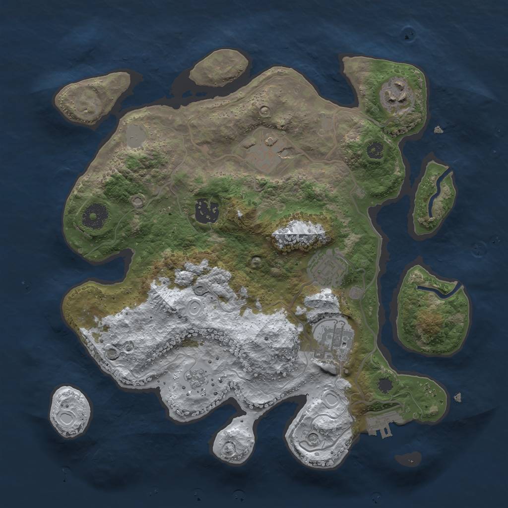 Rust Map: Procedural Map, Size: 3000, Seed: 2335071, 13 Monuments