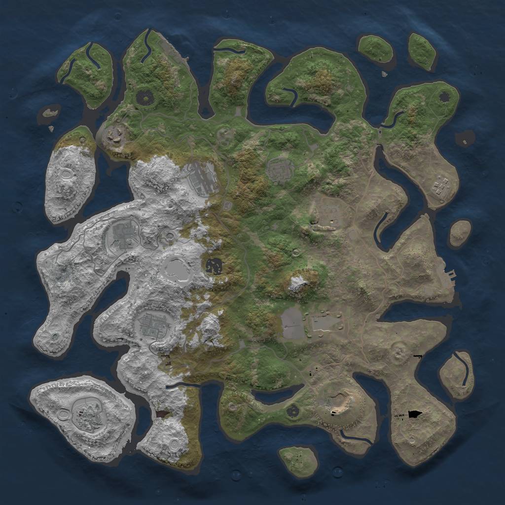 Rust Map: Procedural Map, Size: 4300, Seed: 216919436, 19 Monuments