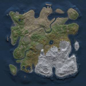 Thumbnail Rust Map: Procedural Map, Size: 3000, Seed: 45325, 10 Monuments