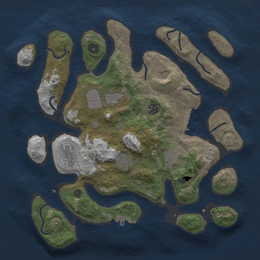 Rust Map: Procedural Map, Size: 3500, Seed: 1790034862, 14 Monuments