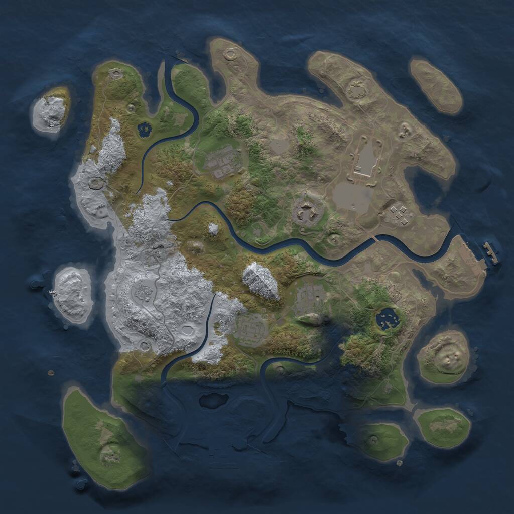 Rust Map: Procedural Map, Size: 3500, Seed: 1790034862, 13 Monuments