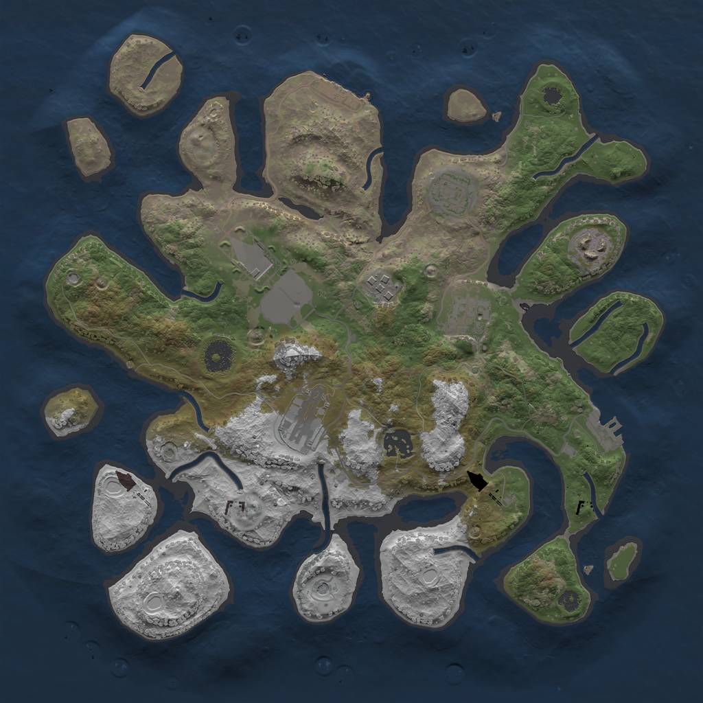 Rust Map: Procedural Map, Size: 3500, Seed: 98518101, 15 Monuments