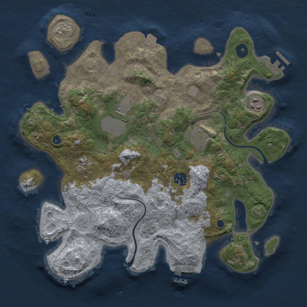 Rust Map: Procedural Map, Size: 3500, Seed: 98518101, 11 Monuments