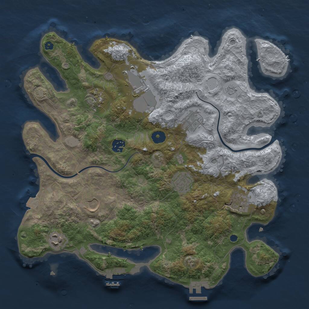 Rust Map: Procedural Map, Size: 3500, Seed: 15466, 14 Monuments