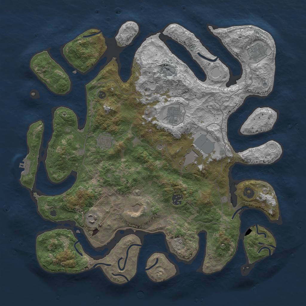 Rust Map: Procedural Map, Size: 4100, Seed: 333, 15 Monuments