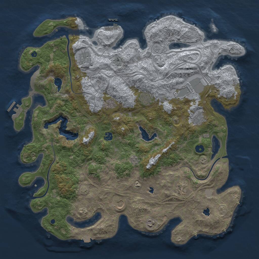 Rust Map: Procedural Map, Size: 4500, Seed: 24092021, 16 Monuments
