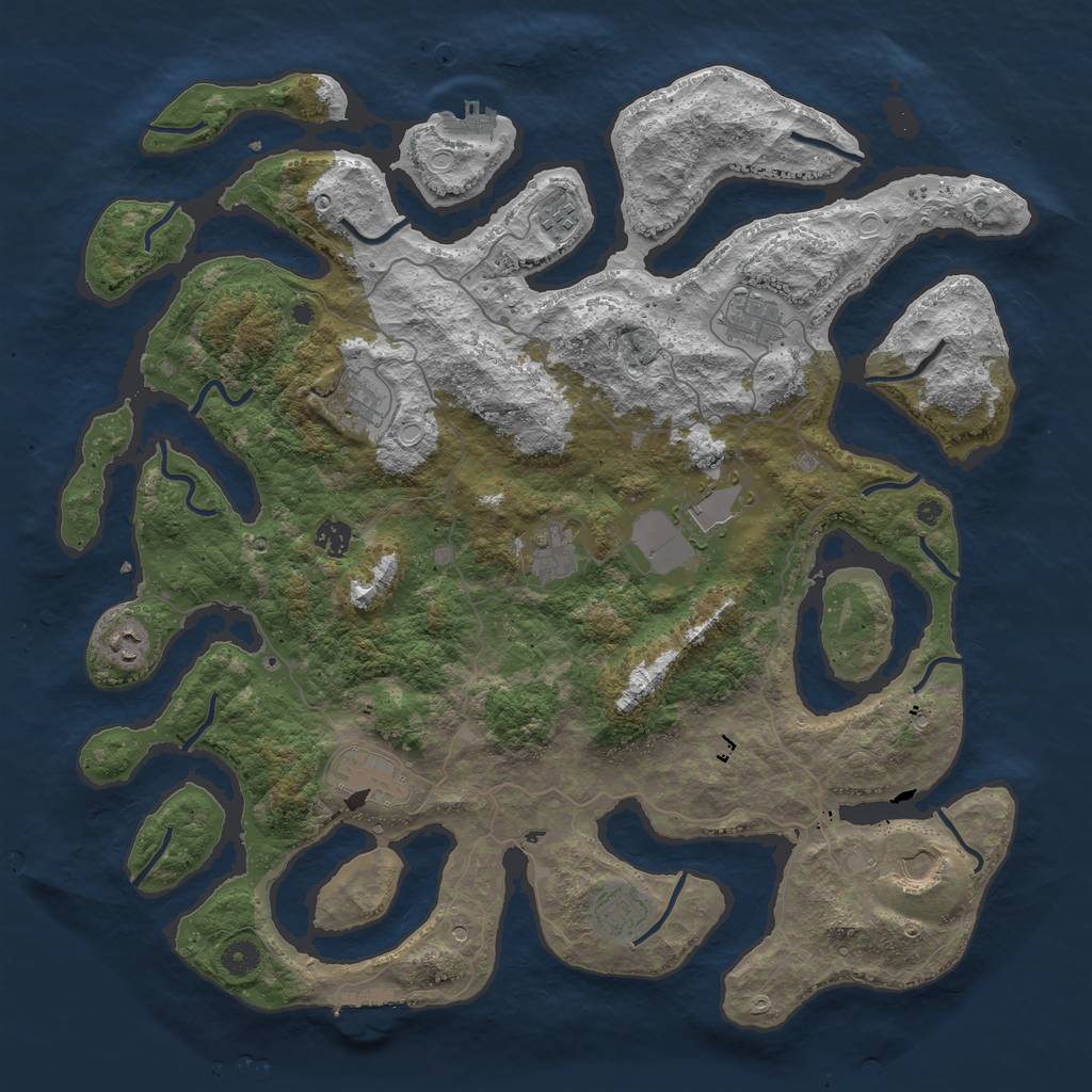 Rust Map: Procedural Map, Size: 4500, Seed: 24092021, 18 Monuments