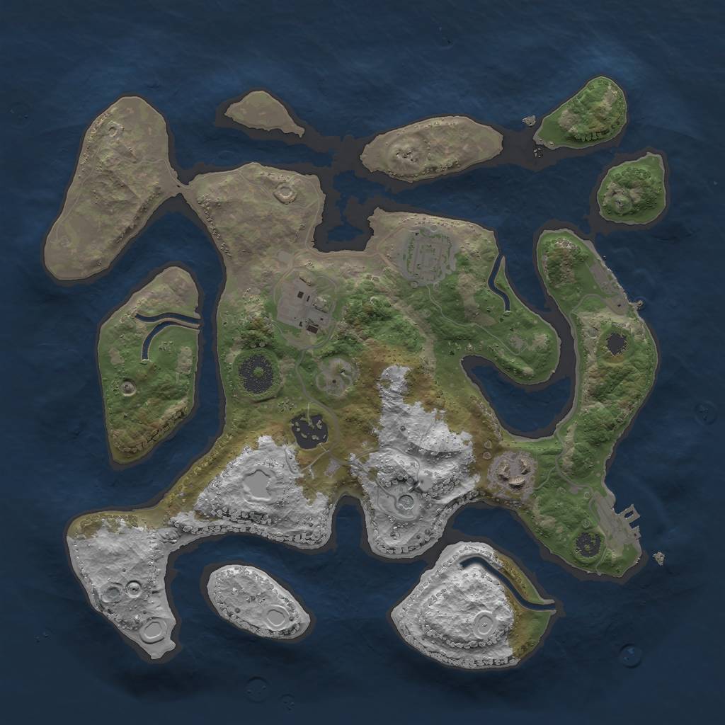 Rust Map: Procedural Map, Size: 3000, Seed: 122966, 12 Monuments