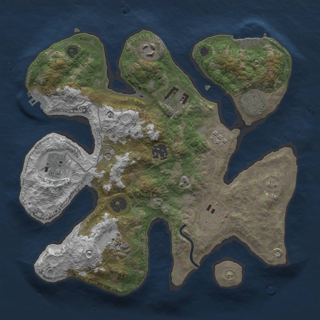 Rust Map: Procedural Map, Size: 3000, Seed: 590018, 16 Monuments