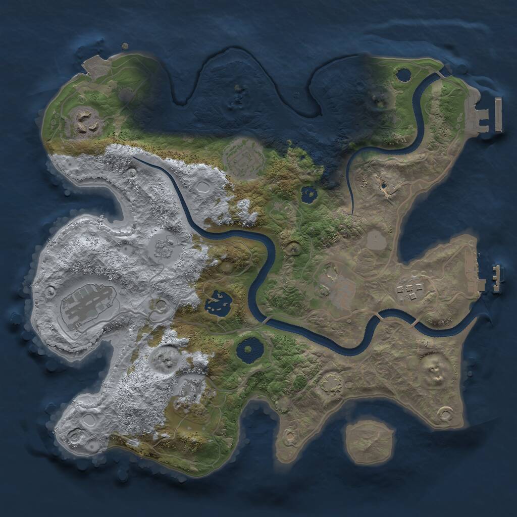Rust Map: Procedural Map, Size: 3000, Seed: 590018, 13 Monuments
