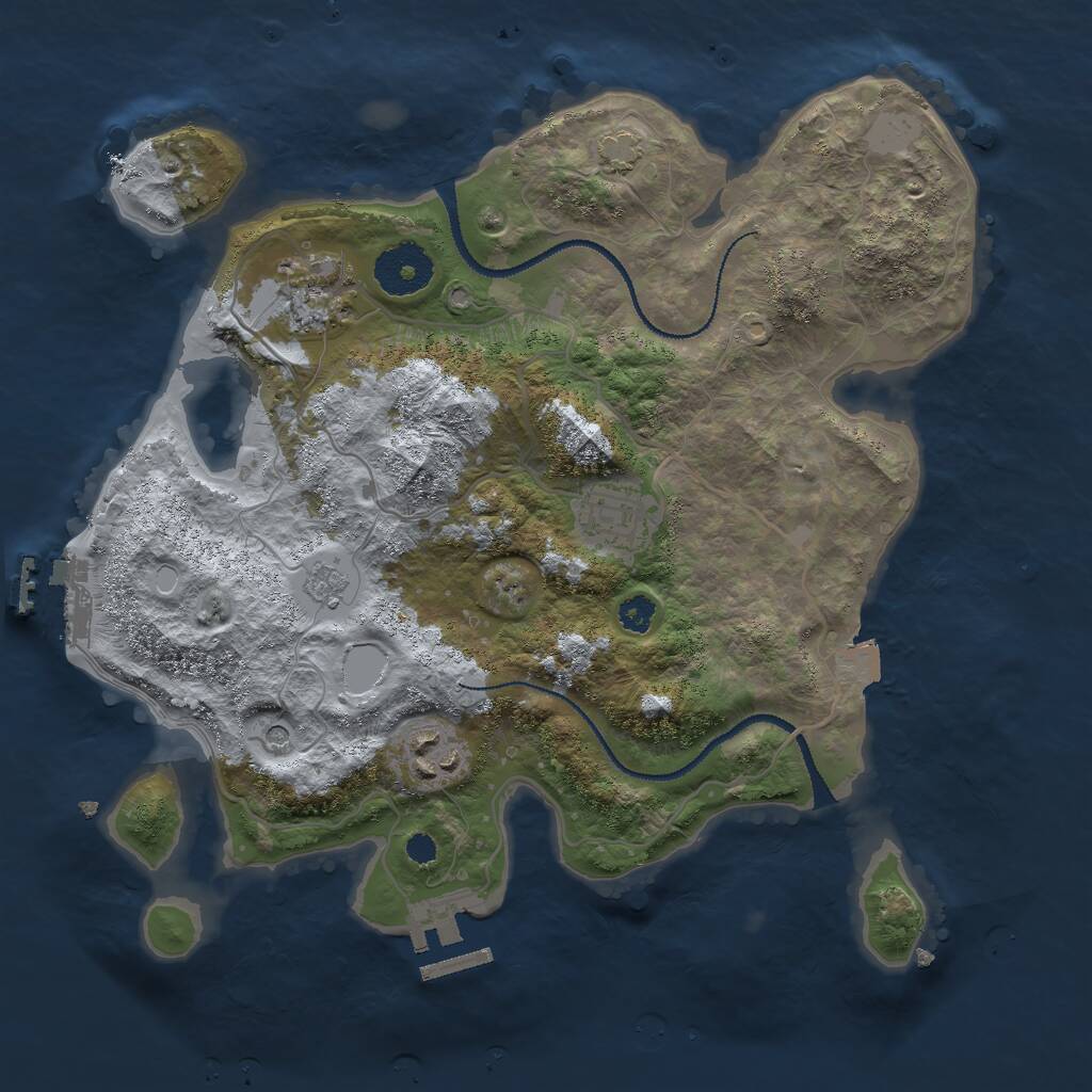 Rust Map: Procedural Map, Size: 3000, Seed: 930115, 9 Monuments